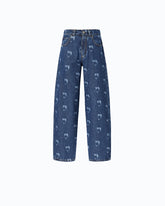 Jeans with all-over Love Birds logo - | Pinko