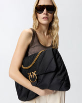 Borsa a tracolla maxi Extra Love Bag Puff in nylon trapuntato - | Pinko