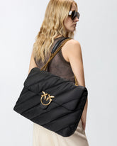 Borsa a tracolla maxi Extra Love Bag Puff in nylon trapuntato - | Pinko