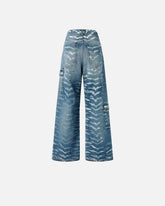 Wide-leg zebra-print jeans - | Pinko