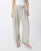 Wide-leg trousers with rhinestones - | Pinko
