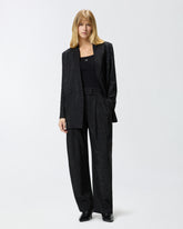 Wide-leg trousers with rhinestones - | Pinko