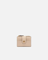 Small smooth leather wallet with logo - | Pinko