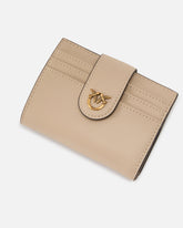 Small smooth leather wallet with logo - | Pinko