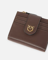 Small smooth leather wallet with logo - | Pinko