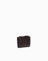 Small smooth leather wallet with logo - Brown | Pinko