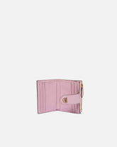 Portafoglio piccolo in pelle liscia con logo - Rosa Chiaro | Pinko