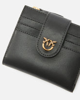 Small smooth leather wallet with logo - | Pinko