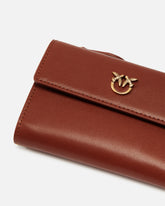 Piccolo portafoglio compatto in pelle liscia con logo - | Pinko