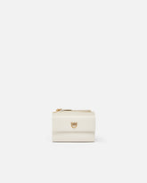 Compact small wallet in smooth leather with logo - | Pinko