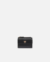 Compact small wallet in shiny leather with logo - | Pinko