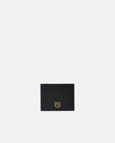 Portacarte in pelle con logo Love Birds - Nero | Pinko