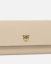 Portafoglio in pelle con tracolla e logo Love Birds - | Pinko