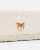Rechteckiges Portemonnaie aus Monogram-Leder mit Schulterriemen - | Pinko