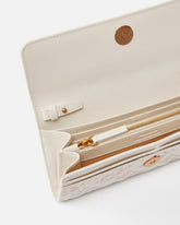 Portafoglio rettangolare in pelle Monogram con tracolla - | Pinko