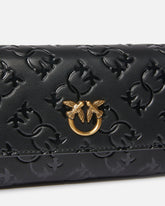 Portefeuille rectangulaire en cuir Monogram à bandoulière - | Pinko