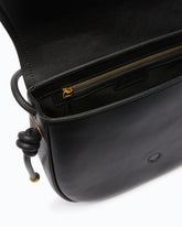 Große Umhängetasche aus Leder mit Knoten - Schwarz | Pinko