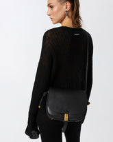 Borsa grande a tracolla in pelle con nodi - Nero | Pinko