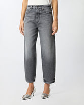 Grey denim balloon-fit jeans - | Pinko