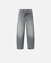 Grey denim balloon-fit jeans - | Pinko