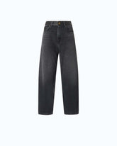 Balloon-fit jeans with leather-effect inserts - | Pinko