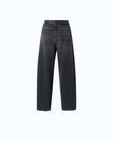 Balloon-fit jeans with leather-effect inserts - | Pinko