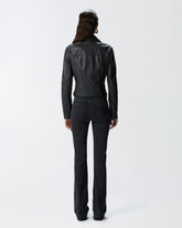 Giacca biker corta in nappa con zip - | Pinko