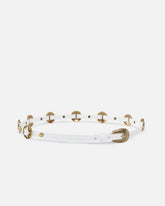 Ceinture fine avec plaques en métal gravées de 1 cm - | Pinko