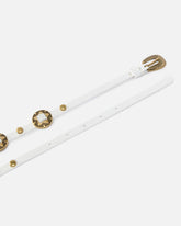 Ceinture fine avec plaques en métal gravées de 1 cm - | Pinko