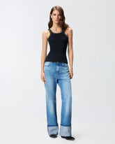 Ribbed top with bejewelled embellishment - | Pinko