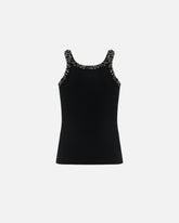 Ribbed top with bejewelled embellishment - | Pinko