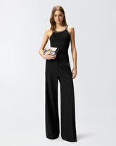Top a costine con ricami gioiello - Nero | Pinko