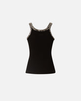 Top a costine con ricami gioiello - Nero | Pinko