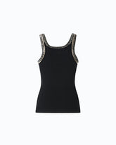 Ribbed top with bejewelled embellishment - | Pinko