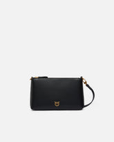 Flat leather clutch with Love Birds logo - | Pinko