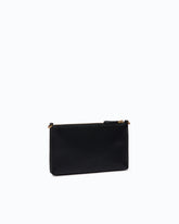 Pochette piatta in pelle con logo Love Birds - Nero | Pinko