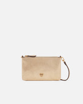 Borsa pochette mini Flat in suede shiny con tracolla - | Pinko