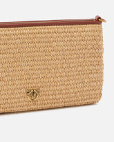 Borsa piccola piatta in rafia crochet con tracolla rimovibile - | Pinko