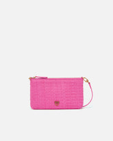 Borsa piccola piatta in rafia crochet con tracolla rimovibile - | Pinko