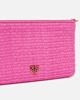 Borsa piccola piatta in rafia crochet con tracolla rimovibile - | Pinko