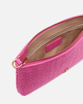 Borsa piccola piatta in rafia crochet con tracolla rimovibile - | Pinko