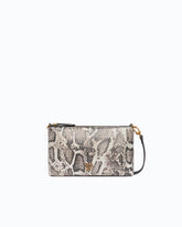 Umhänge-Clutch Mini Flat Horizontal aus Leder mit Python-Print - | Pinko