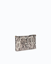 Umhänge-Clutch Mini Flat Horizontal aus Leder mit Python-Print - | Pinko