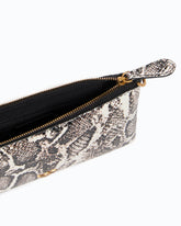 Umhänge-Clutch Mini Flat Horizontal aus Leder mit Python-Print - | Pinko