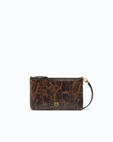 Pochette à bandoulière Mini Flat Horizontal en cuir embossé python - | Pinko