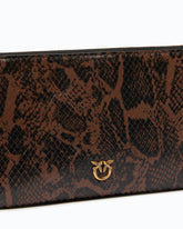 Pochette à bandoulière Mini Flat Horizontal en cuir embossé python - | Pinko