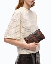 Pochette à bandoulière Mini Flat Horizontal en cuir embossé python - | Pinko