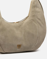 Borsa a spalla grande Hobo in suede con manico in pelle - | Pinko