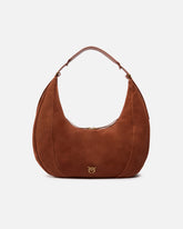 Borsa a spalla grande Hobo in suede con manico in pelle - | Pinko