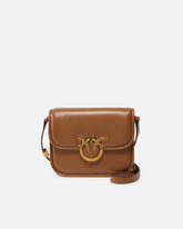 Sac moyen à épaule Love Bag Box en cuir nappa - Marron | Pinko